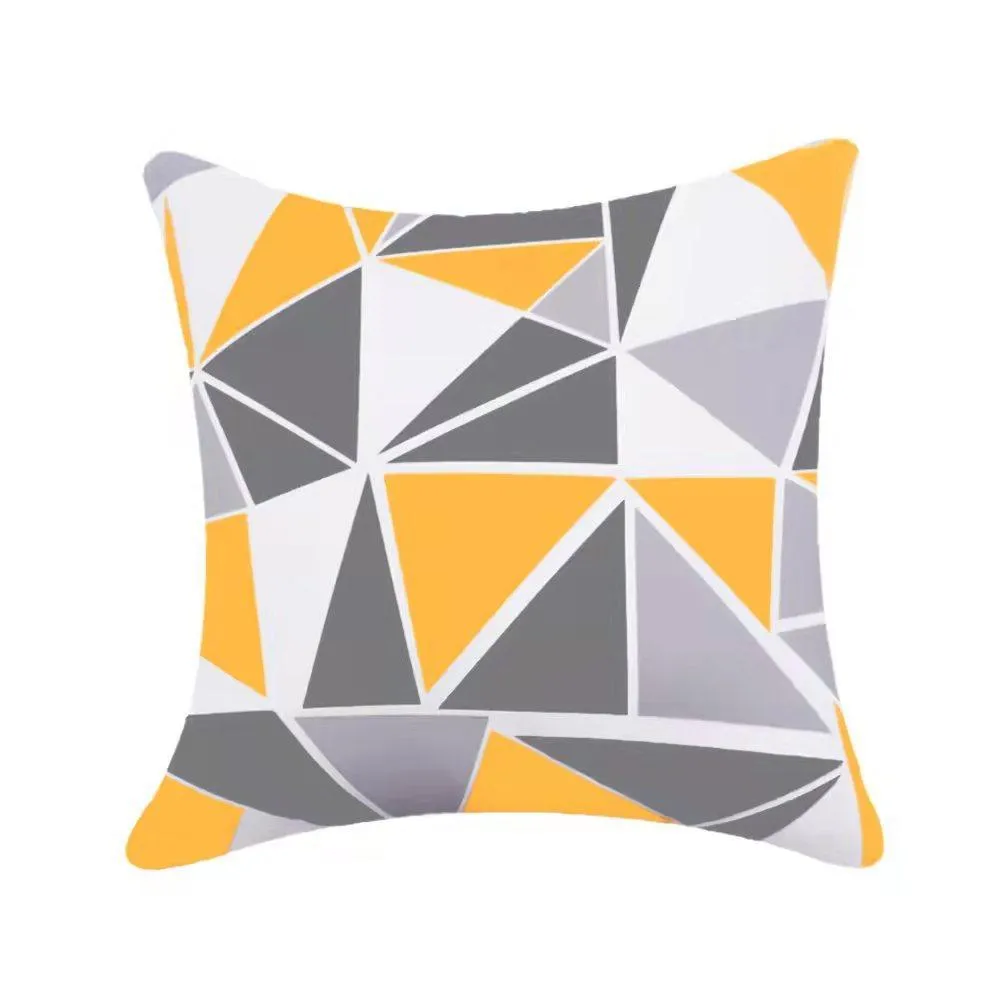 Water & Stain Resistant Geo Design Outdoor Cushion Cover | 45x45cm Garden Décor - Yellow