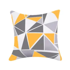 Water & Stain Resistant Geo Design Outdoor Cushion Cover | 45x45cm Garden Décor - Yellow
