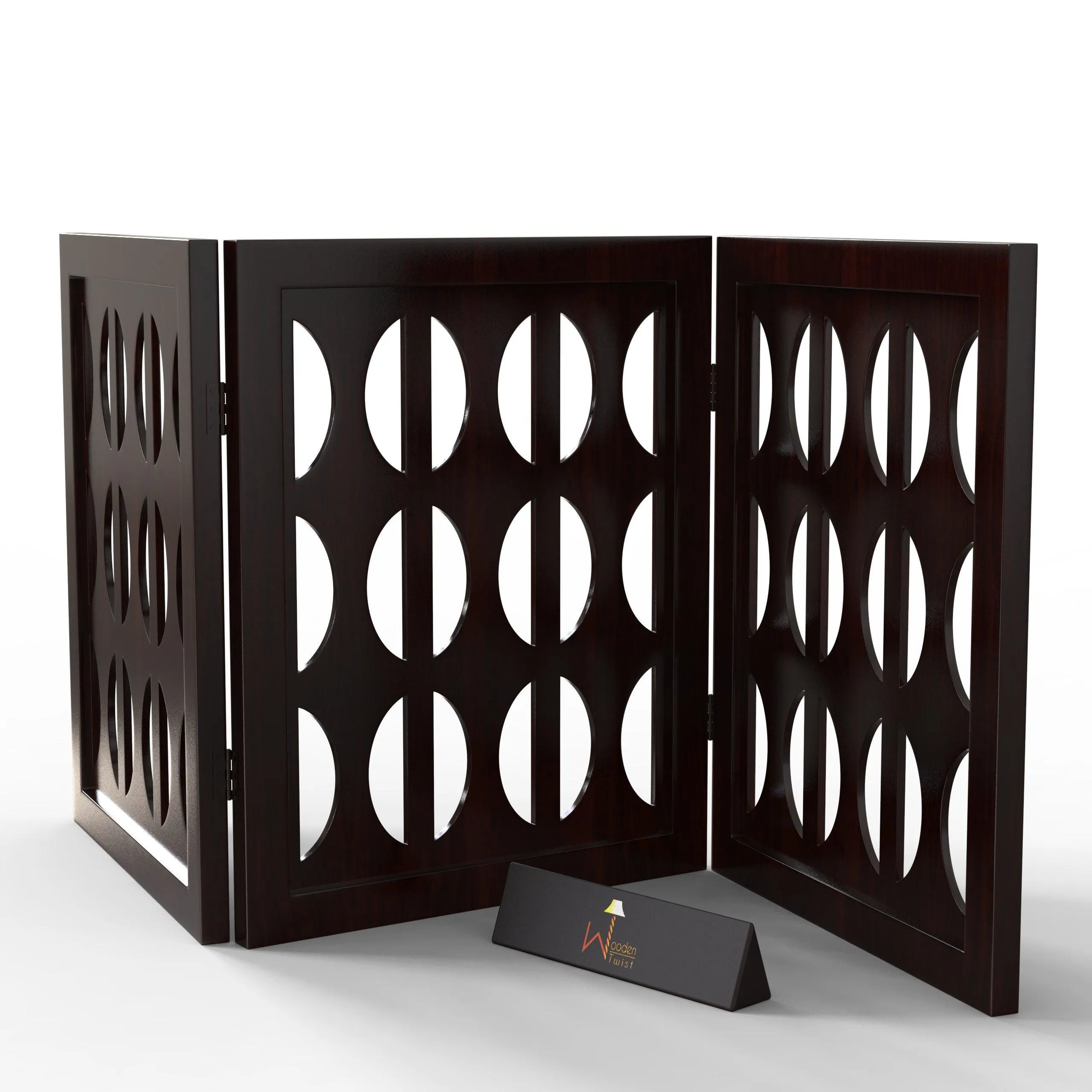 Wooden Portable Safety Pet Fence Gate Partition For Kids (3 Panel)