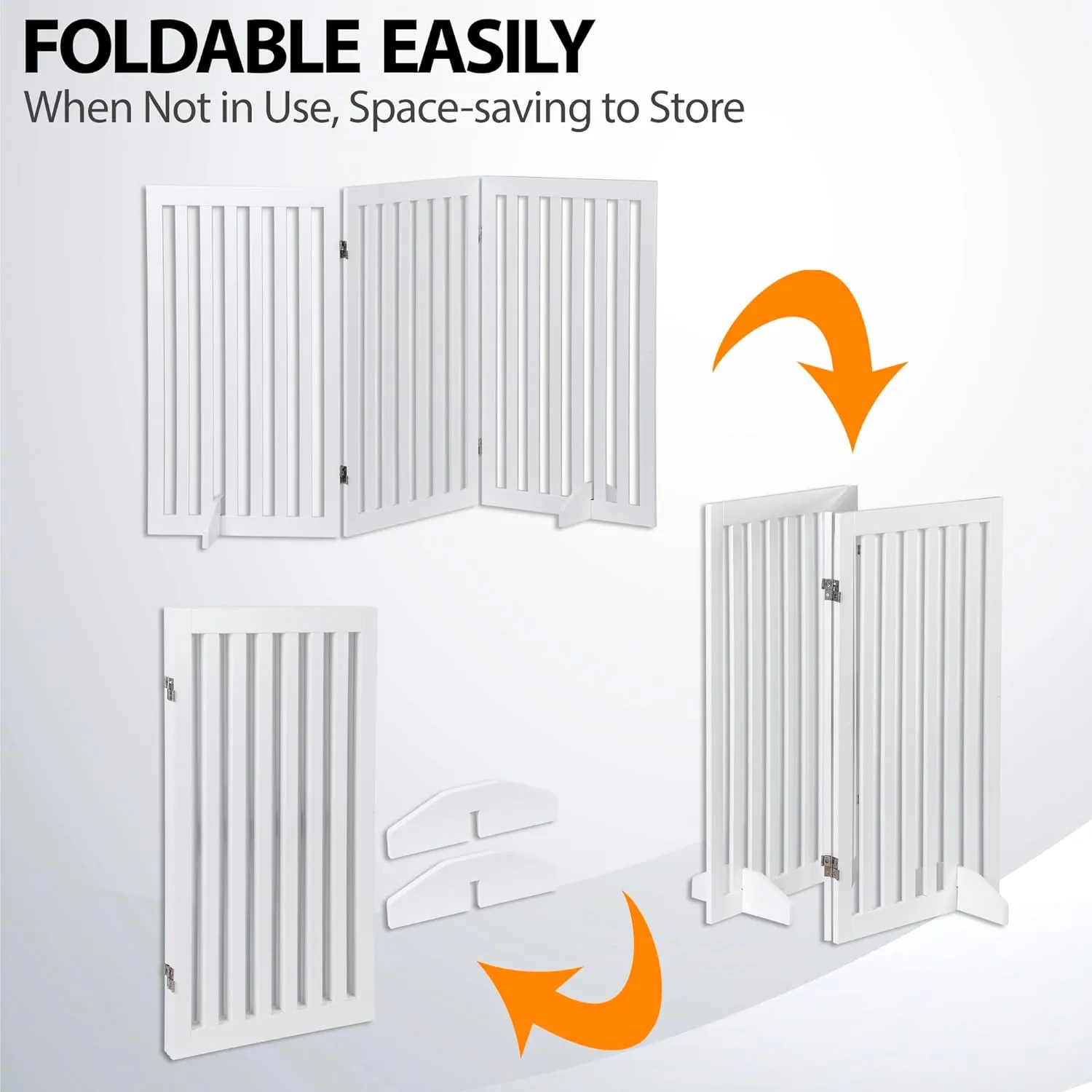 ZENY™ 36" H Pet Dog Gate, Foldable Freestanding Dog Door 3 Panel