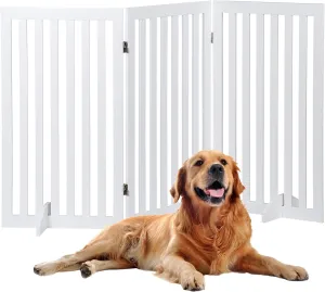 ZENY™ 36" H Pet Dog Gate, Foldable Freestanding Dog Door 3 Panel